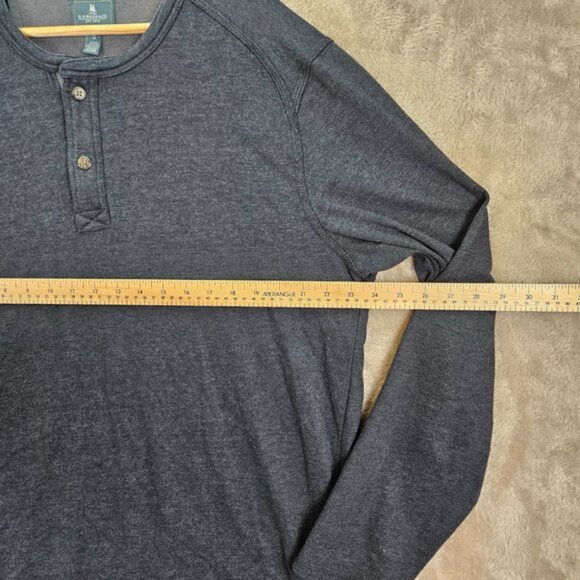 G.H. Bass & Co. Henley Shirt Mens Size XL Gray Thermal Long Sleeve - Picture 3 of 11